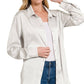 Satin Charmeuse Button Front Shirt Women’s 1170D4