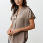 Drop Shoulder Blouse In Crinkle Satin