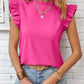 Shirts Women’s Round Neck Ruffled Sleeve RCDQ00380