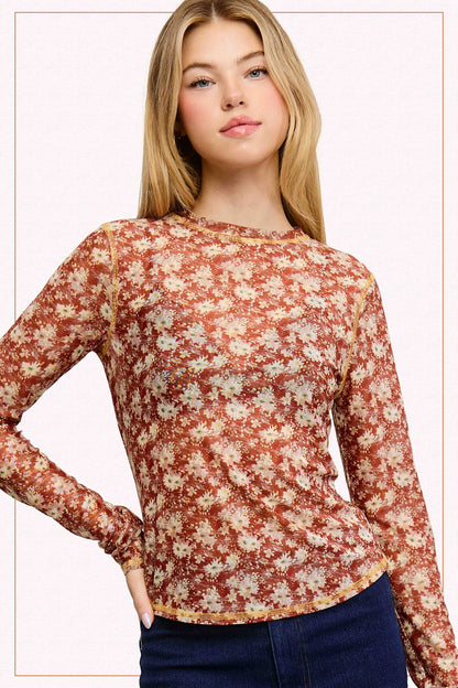 JCT7701-Floral Layer Top