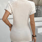 Casual Lace Panel Cut-Out Short-Sleeved T-Shirt
