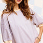 Shits Women’s Loose Fit Striped Short Sleeve Crew Neckline Top MCT7688