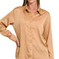 Satin Charmeuse Button Front Shirt Women’s 1170D4