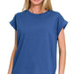 3381 Round Neck Folded Short Sleeve T-shirt CT3381Y