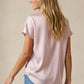 Drop Shoulder Blouse In Crinkle Satin