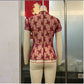 TO1401 Sheer Mesh Lace Short Sleeve Top
