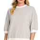 Striped Contrast Trim Banded Bottom Top