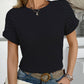 Casual Lace Panel Cut-Out Short-Sleeved T-Shirt