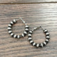 724502 Handmade 25mm Hoop, 6mm Navajo Bead Earrings