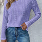 CWTBLL2478_CREW-NECK LONG SLEEVE JACQUARD LACE TOP