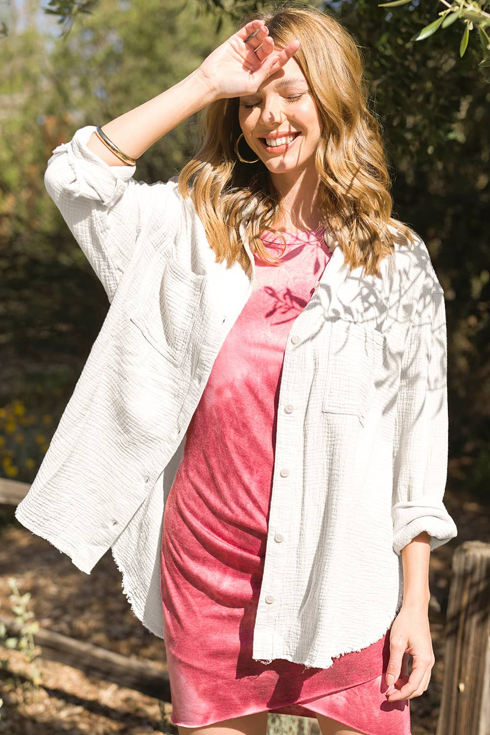 Shirts  Crinkled Gauze Button Down Shirts SRT7448