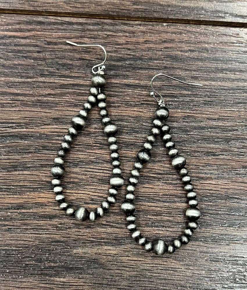 725238-1, 2.5" Handmade Navajo Bead Earrings