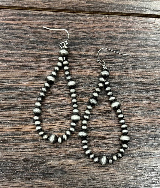 725238-1, 2.5" Handmade Navajo Bead Earrings