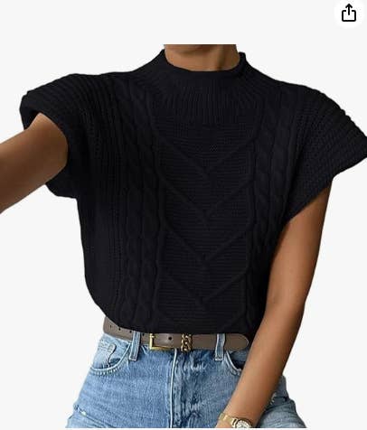 Outerwear Cable Knit Turtleneck Vest TO1830, CWOSWSL0141