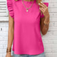 Shirts Women’s Round Neck Ruffled Sleeve RCDQ00380