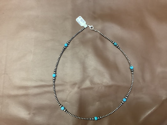 Jewelry Sterling Silver Navajo Pearl Turqoise Bead
