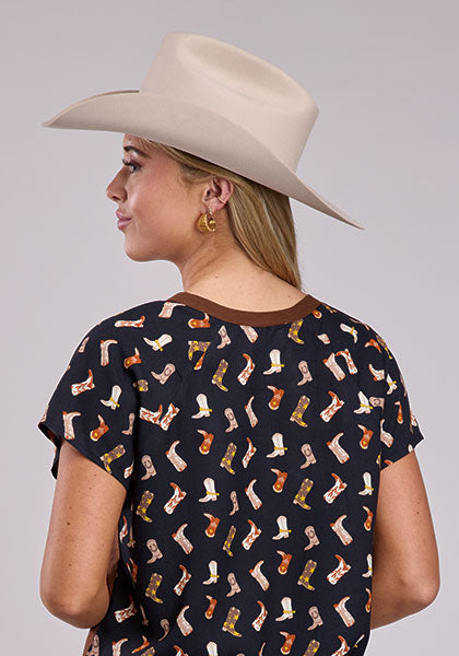 Shirts Women’s Roper  Short Sleeve Boot Print 03-039-0513-1203