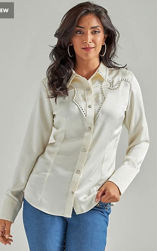 Shirt Women’s Wrangler Western Retro Snap Satin 112342521