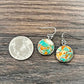 726352, 16mm Bezel Set Round Gemstone Earrings