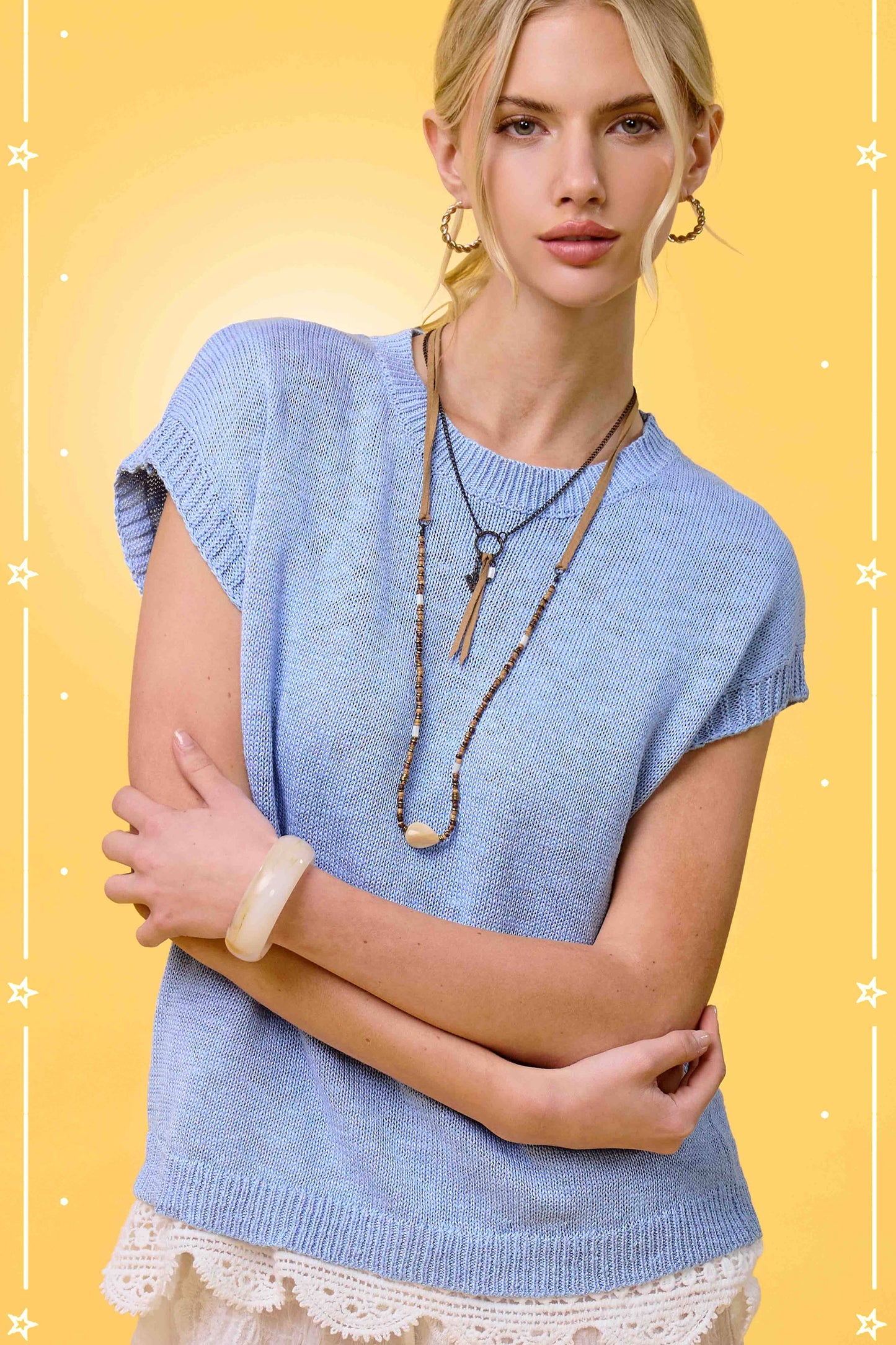 Outerwear Women’s Loose Fit Knit Sweater Vest JCS3598