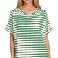 8602A Stripe Jacquard Round-neck Box Tee