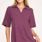 T4019 Stripe Collared Top
