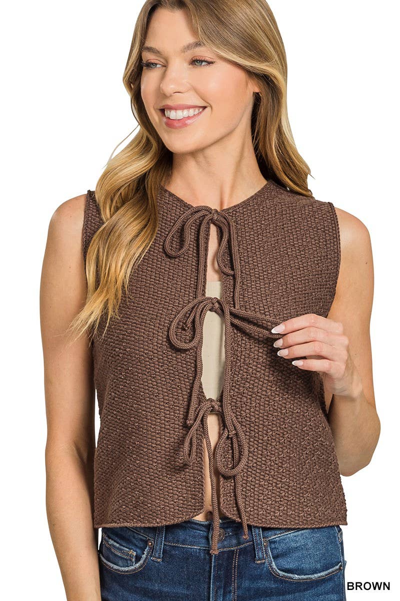 Tie Front Sweater Vest shirt