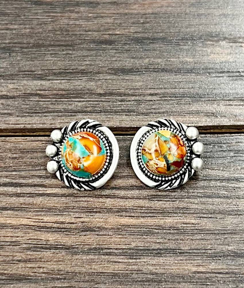 12mm Gemstone Stud Earrings 726410