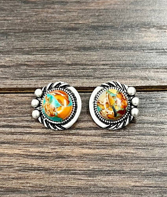 12mm Gemstone Stud Earrings 726410