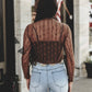 LARIAT LACE L/S *CHOCLATE Mesh top