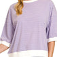 Striped Contrast Trim Banded Bottom Top