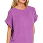 Raised Rib Cap Sleeve Top 8616Y