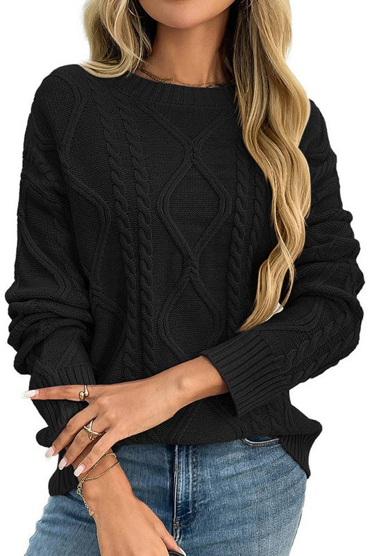 CWOSWL07714 VINTAGE CABLE KNIT SWEATER WOMENS Outerwear women’s