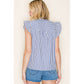 Shirts Women’s FRILLED SPLIT NECK STRIPED TOP 20952