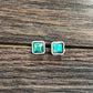 724794, 6mm Square Gemstone Stud Earrings