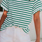 Shirts Women’s LDC Spring Scalloped Trim Round Neck Stripe T Shirt P219 P319