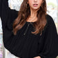 HAT7501 Breathable Fabric Off Shoulder Balloon Sleeve Top Women’s Shirts