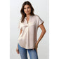 Drop Shoulder Blouse In Crinkle Satin