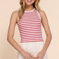 13936 Stripe Cotton Rib Knit Tank Top