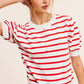 Shirts Women’s Lightweight Puff Short Sleeve Stripe Knit Top JCS3562