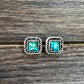 724875, 6mm Square Gemstone Stud Earrings