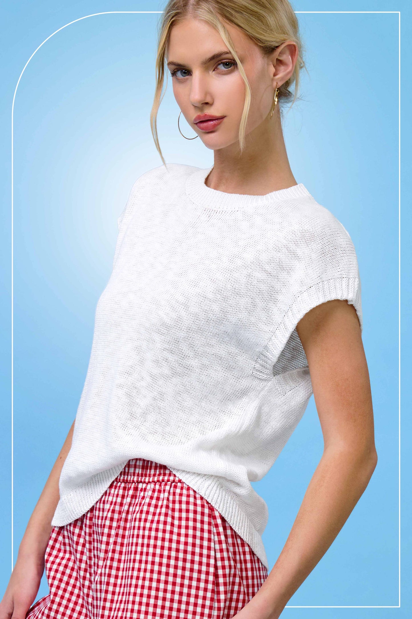 Outerwear Women’s Loose Fit Knit Sweater Vest JCS3598