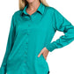 Satin Charmeuse Button Front Shirt Women’s 1170D4