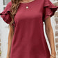 Shirt Women’s Round Neck Ruffle Blouse CWTBLS0352