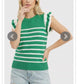 55961 Shirt Women’s Ruffle Sleeve Sweater Top