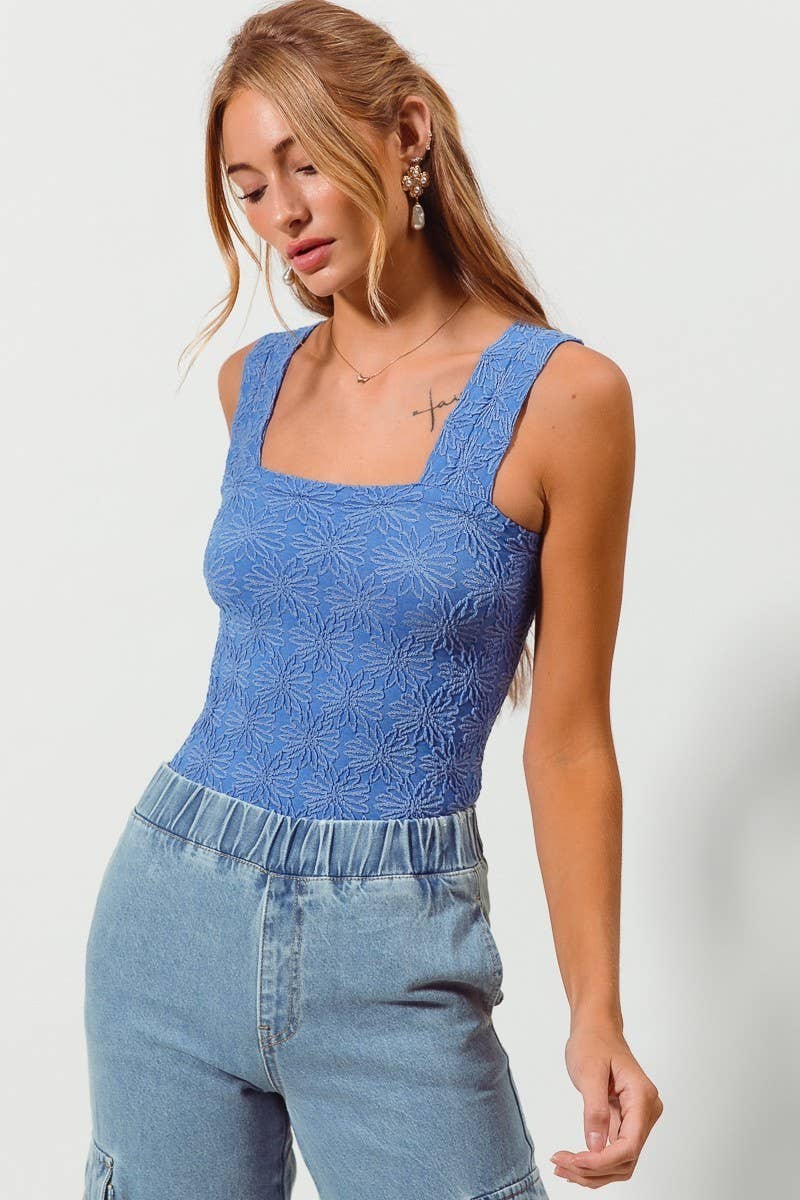 Floral Jacquard Seamless Tank Top JT1276