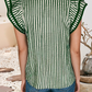 LDC Double Ruffled Short Sleeve Contrast Trim V Neck Blouse P1619