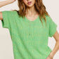 MCS3580-Soft Lightweight Loose Fit Textured Pullover Sweater