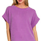 Raised Rib Cap Sleeve Top 8616Y