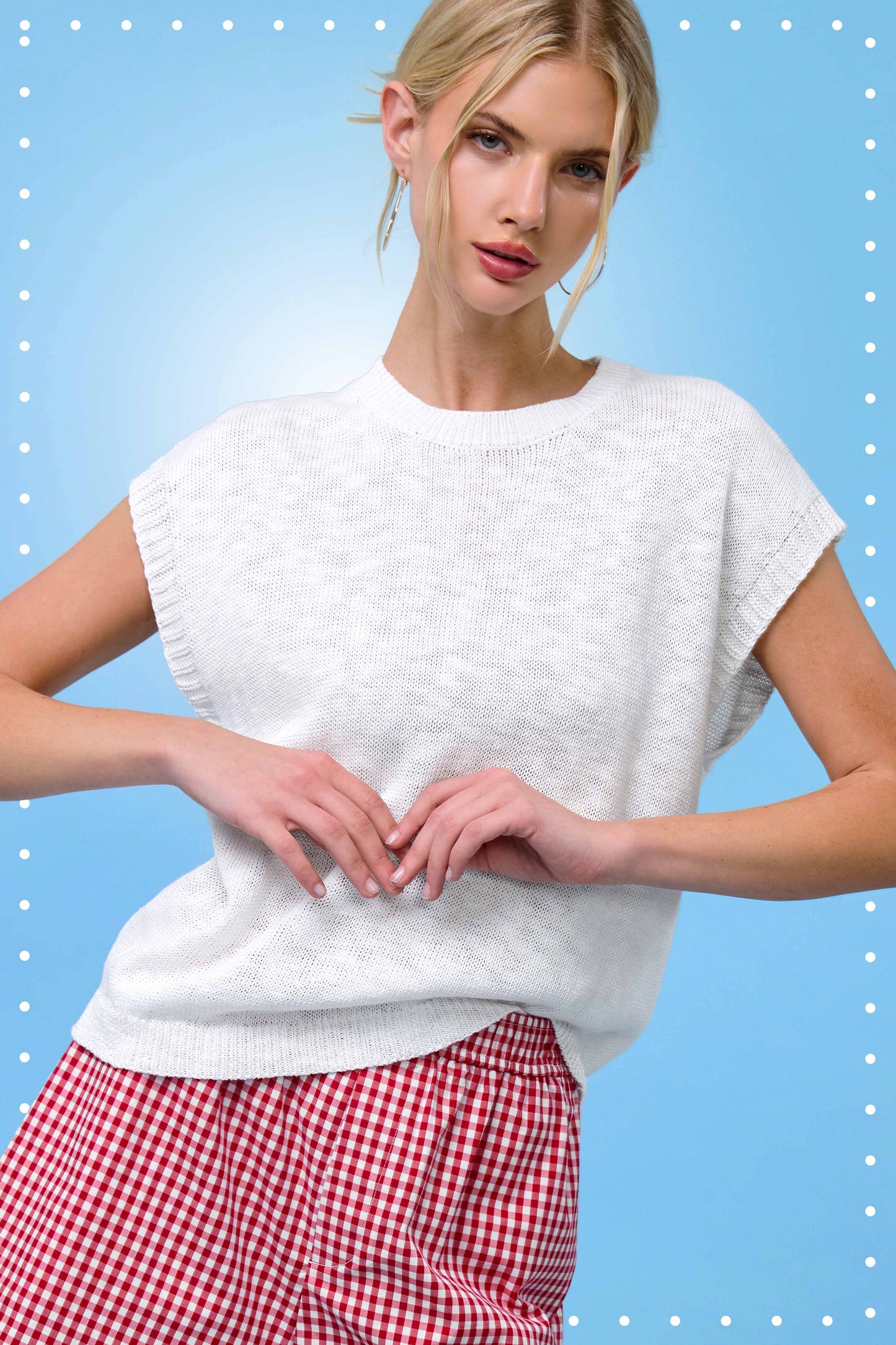 Outerwear Women’s Loose Fit Knit Sweater Vest JCS3598